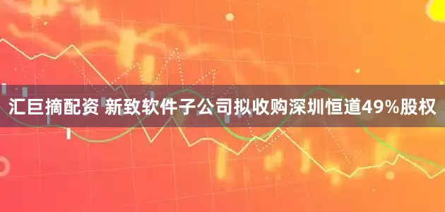 汇巨摘配资 新致软件子公司拟收购深圳恒道49%股权